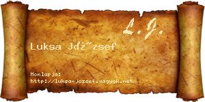 Luksa József névjegykártya